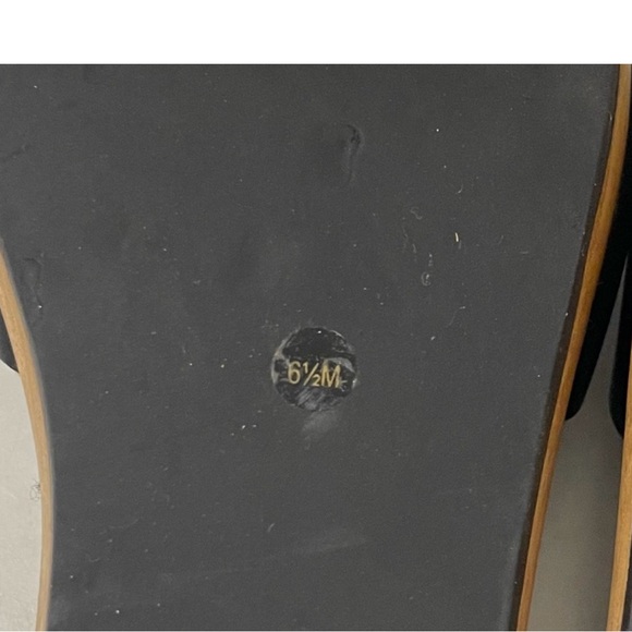 Tory Burch Aerin Black Leather Wooden Wedge Platform Slide Sandals Size 6.5 - Picture 6 of 7